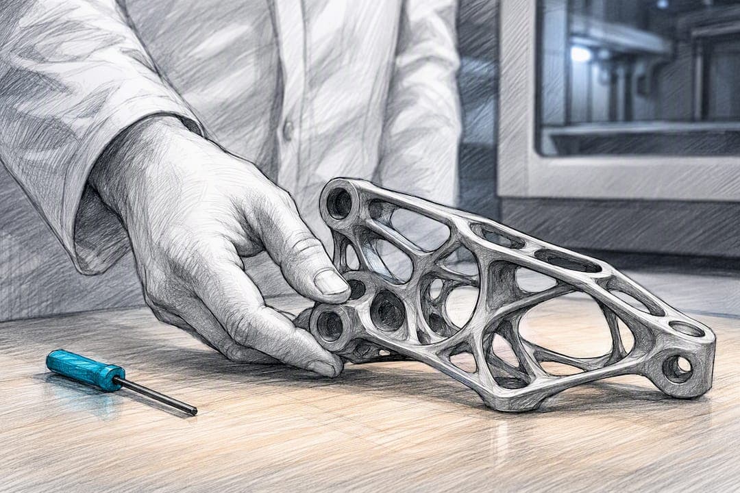 30–50% meno peso con design generativo 3D per stampa professionale